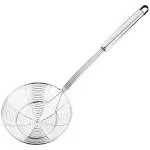 Hiware Solid Stainless Steel Spider Strainer Skimmer Ladle, Kitchen Utensils Wire Strainer Pasta Strainer Spoon, 7 Inch