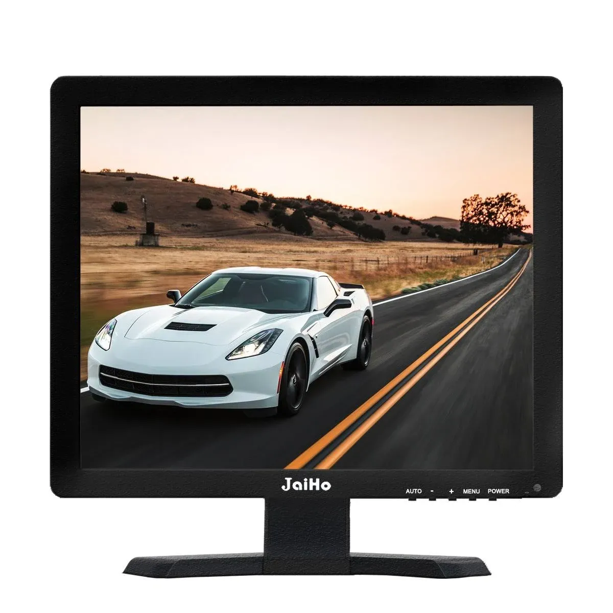 JaiHo 15 Inch LCD Monitor Display - 1024x768 Resolution HDMI PC Monitor Color Screen, Home Security Monitor with VGA/HDMI/BNC/AV/USB Earphone Input, Built-in Dual Speakers