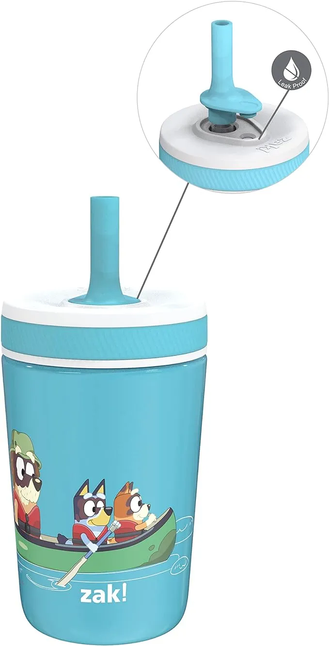 Zak Designs 12oz Blippi Kelso Toddler Cups for Travel or at Home, Vacuum Insulated Stainless Steel Sippy Cup with Leak-Proof Design Is Perfect for