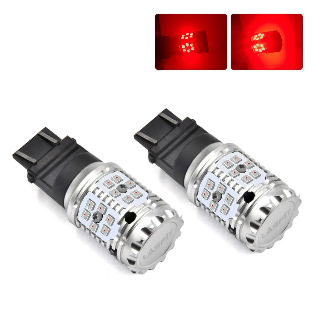 Lasfit Red 7443 LED Bulb Brake Tail Light 7444 Canbus Ready Anti Hyper Flash ...