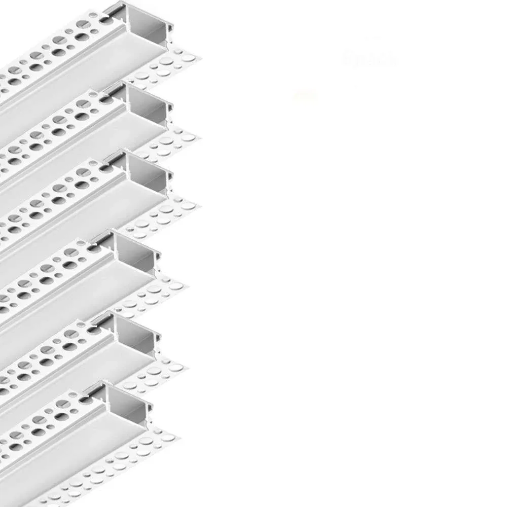 6Pack 6.6FT/2 Meter Plaster in LED Channel,Drywall LED Strip Light Channel,Trimless Recessed Mud in LED Channel for 20mm Width LED Strip