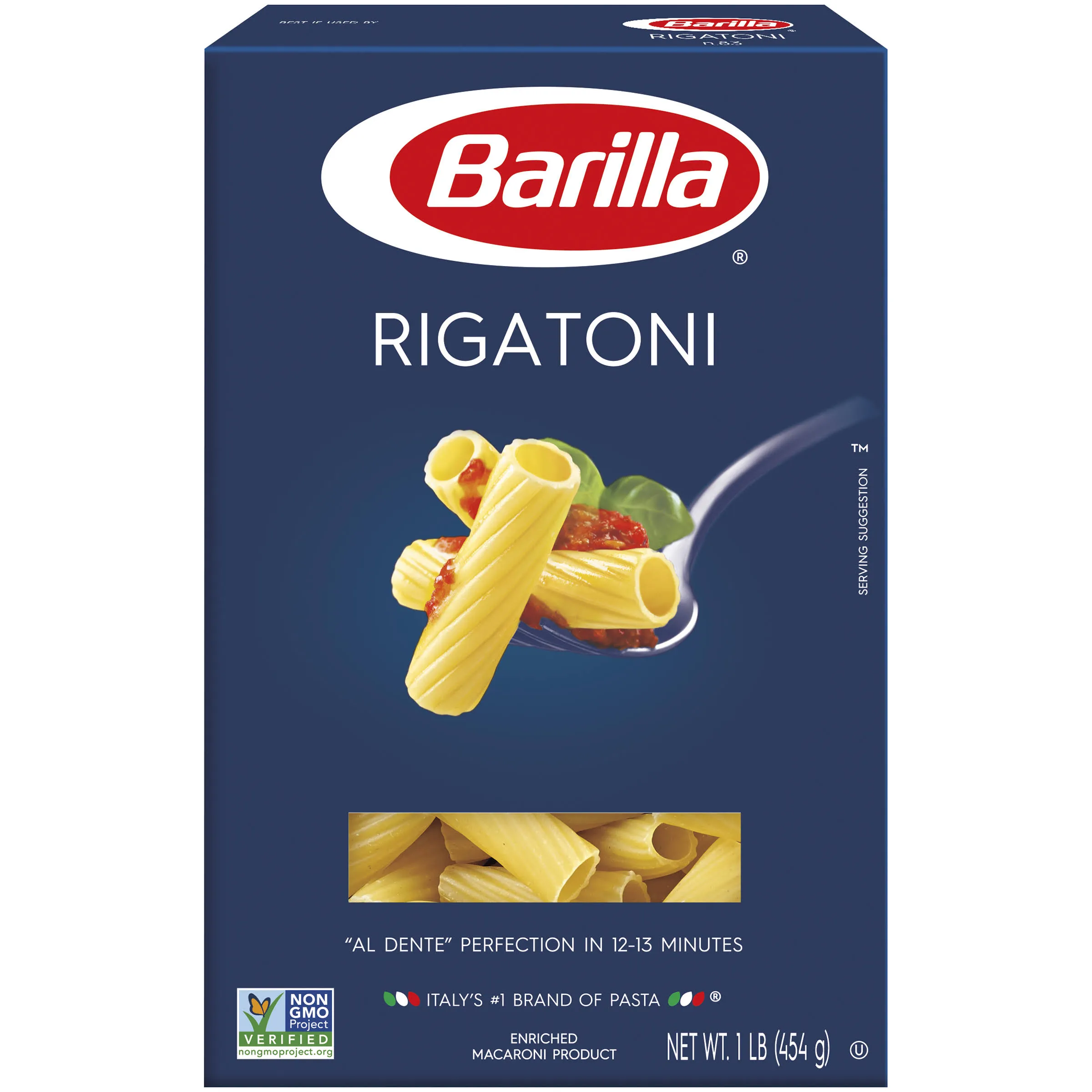 Barilla Semolina Wheat &amp; Durum Wheat Flour Rigatoni Pasta (16 Ounces, Pack Of 2)