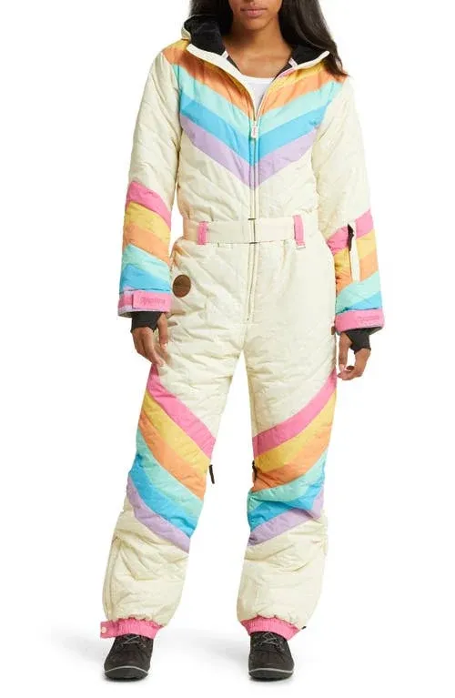 Tipsy Elves Women's Medium Retro Rainbow Ski Suit