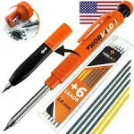 THORVALD Carpenter Pencils Set for Carpenter - Incl. 7 Leads + Sharpener + Finge