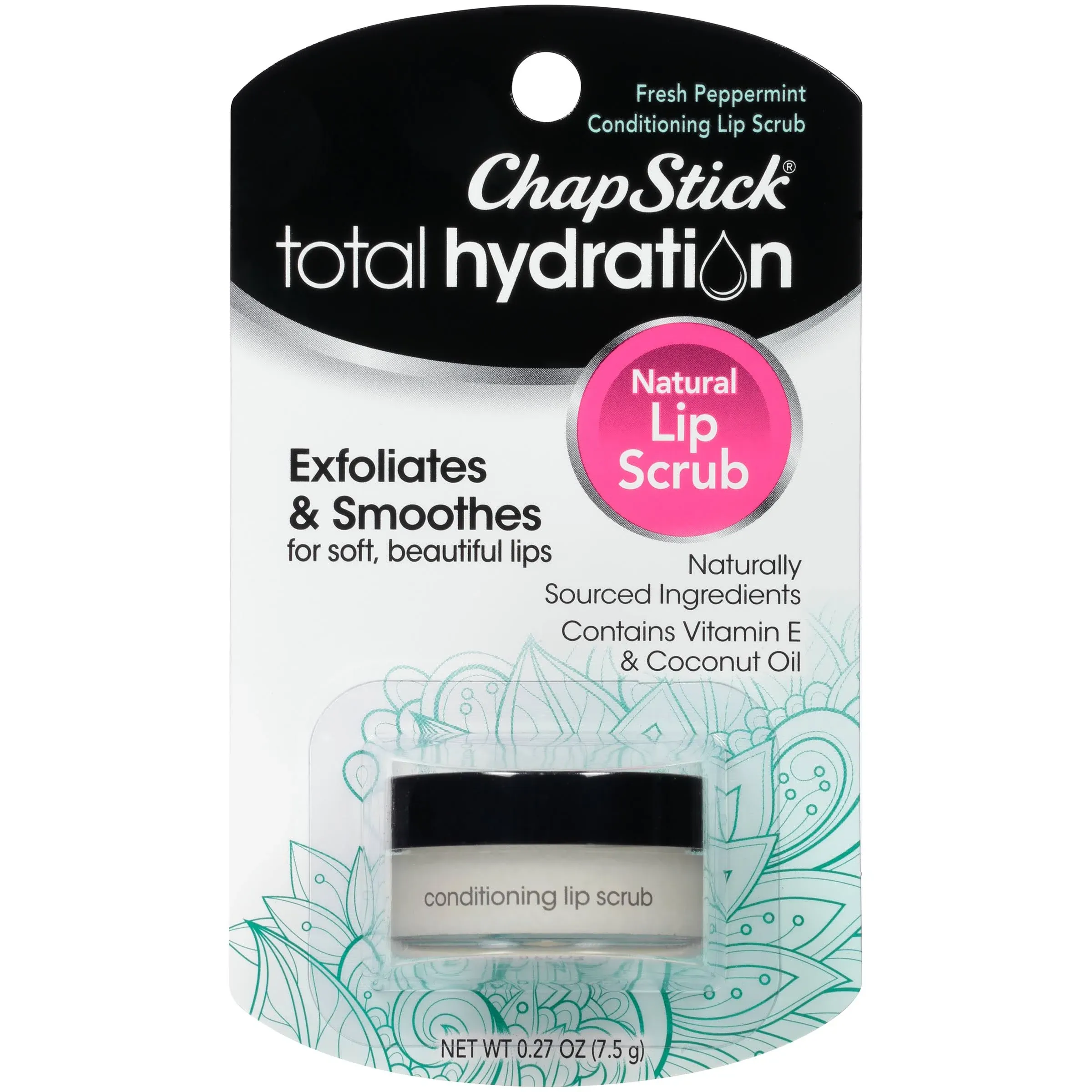 ChapStick Total Hydration Conditioning Lip Scrub Fresh Peppermint, Lip Exfoliator - 0.27 Oz