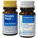 Potable Aqua Water Purification Tablets with Pa Plus, Portable and Effective Water Purification Solution for Camping, Hiking, Em, Aqua