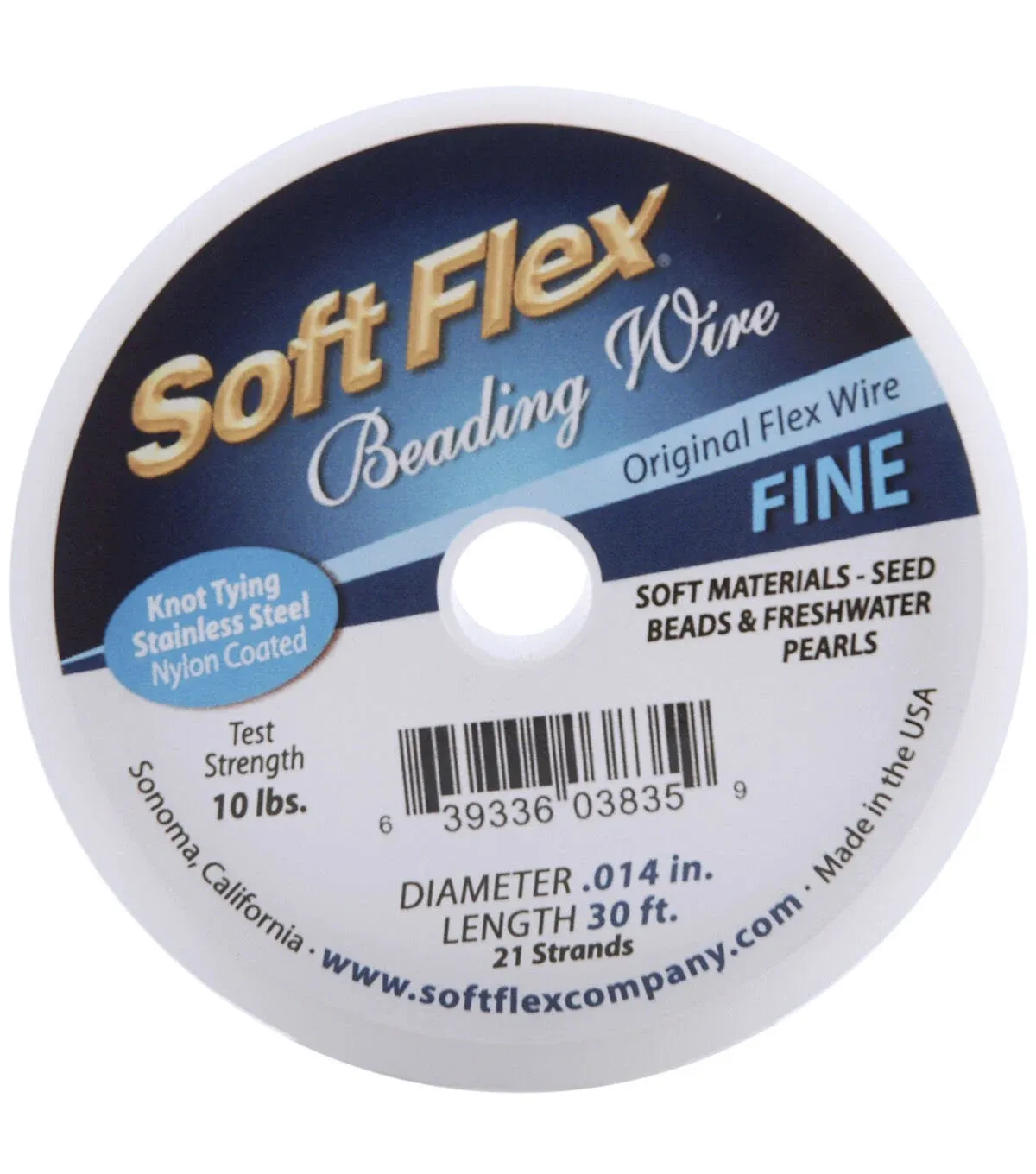 Soft Flex Wire 21-Strand .014&#034;X30&#039;-Sati<wbr/>n Silver (Pack of 1)