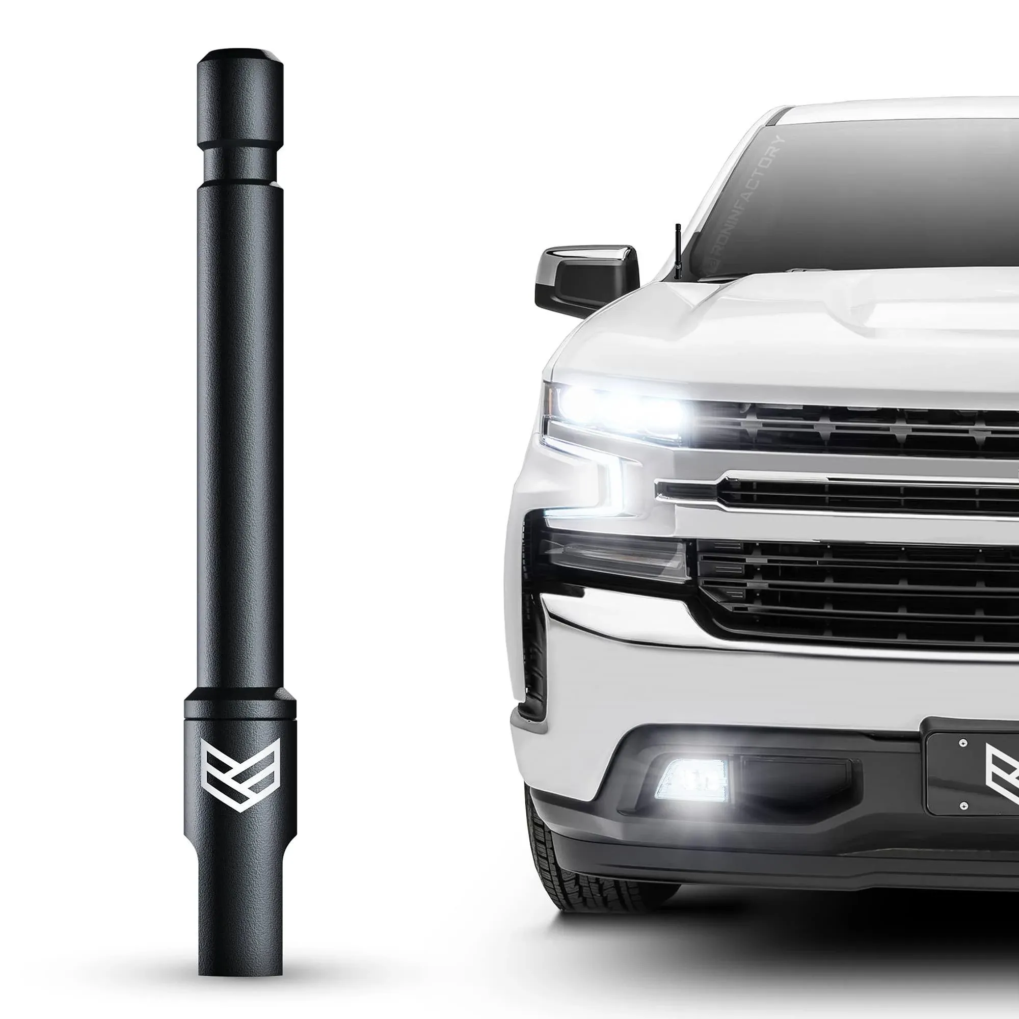 Ronin Factory - Chevy Silverado and GMC Sierra Denali Short Antenna 4" Anti-Theft ...