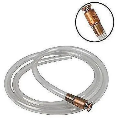 The Original Safety Siphon 10 Foot Hose For Gasoline And More - 1" Valve Siphon Pump - Use for Cars, Boats, Mowers - Self Priming Pump Transfers 3.5 Gallons per Minute - FDA Food Grade for Home Brews