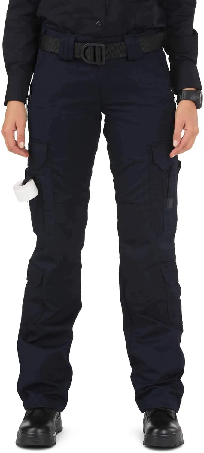 5.11 Tactical Women's Taclite EMS Pants, Gusseted Cargo Pants for Work, Regular Fit, Black or Dark Navy