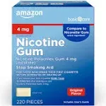 Amazon Basic Care Nicotine Polacrilex Uncoated Gum 4 mg Original Flavor 220 Count