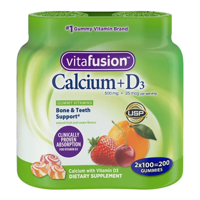 Vitafusion Calcium Gummy Vitamins, 100ct Twin Pack