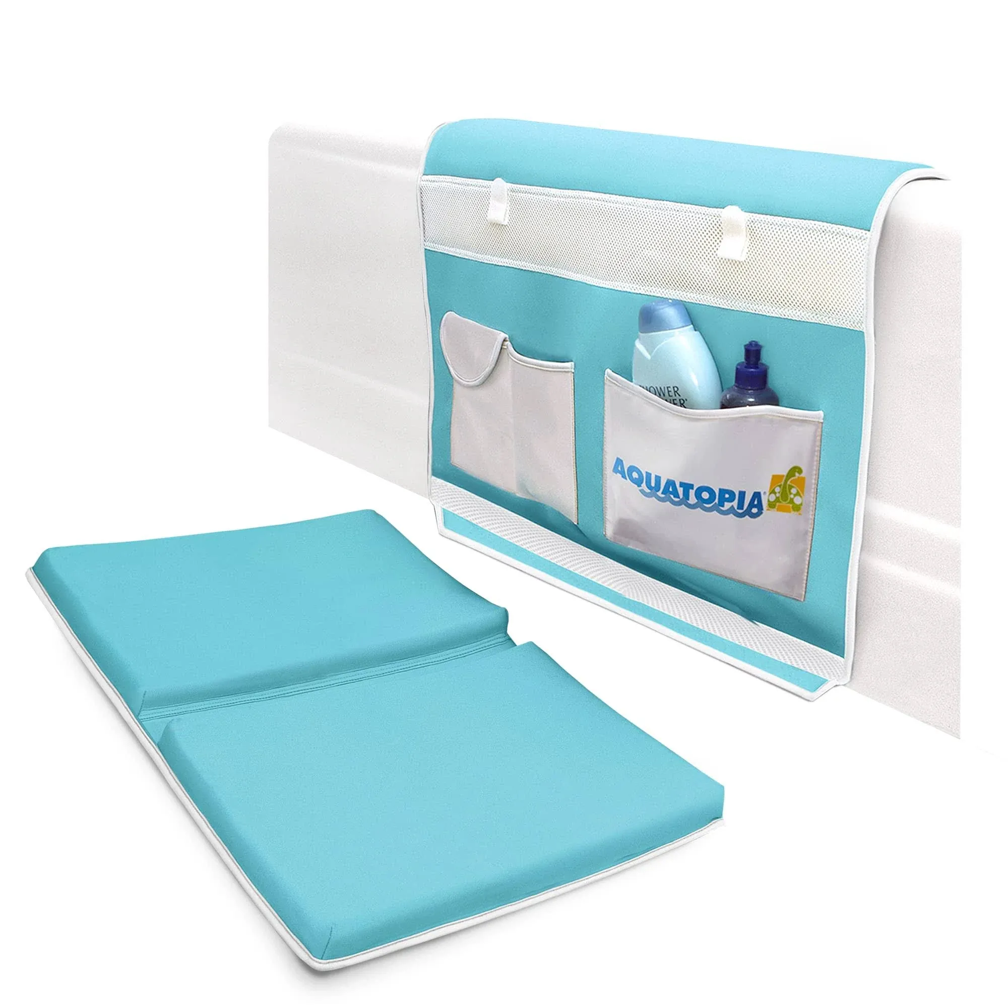 , Safety Bath-Time Cushioned Easy Kneeler &amp; Detachable Elbow Rest, Blue