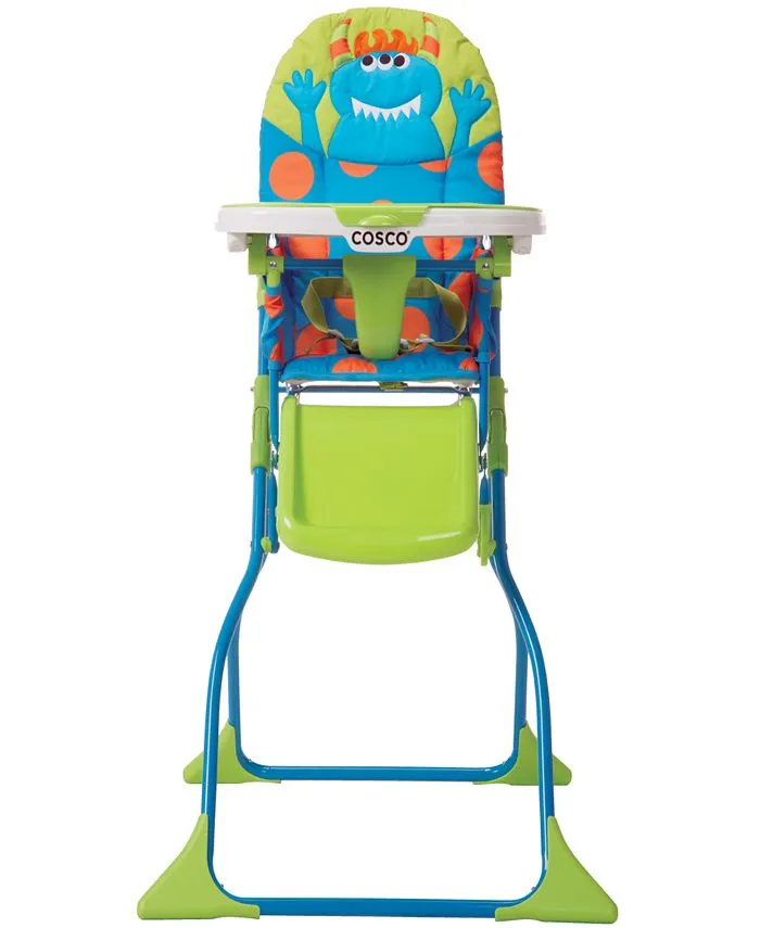 Cosco Simple Fold Deluxe High Chair with 3-Position Tray (Monster Syd)