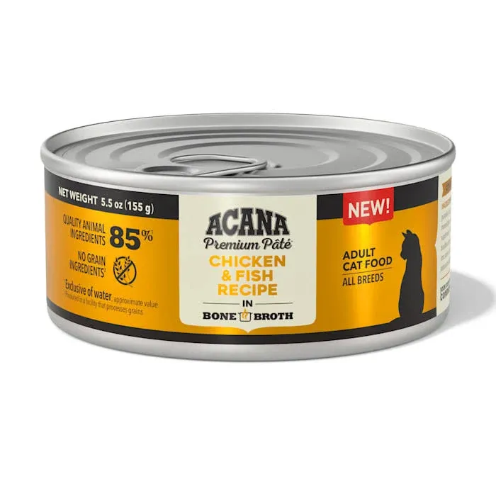 Acana Premium Pâté, Chicken & Fish Recipe, Wet Cat Food, 3-oz Case of 