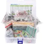 Molence DIY Electronics Components Kit Assortment, Resistors 1818pcs, LED, Triode, Capacitors, Diodes, PCB, Potentiometer, Variable Resistance, Stabil