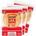 Flax Pita 3 Pack - Joseph's Pita Bread Value 3-Pack Flax Oat Bran and Whole Wheat 7g Carbs per Serving Fresh Baked (6 per Pack 18 Pitas Total)