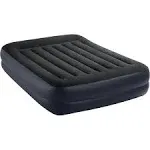 INTEX 64123ED Dura-Beam Plus Pillow Rest Air Mattress: Fiber-Tech – Queen Size – Built-in Electric Pump – 16.5in Bed Height – 600lb Weight Capacity, Navy