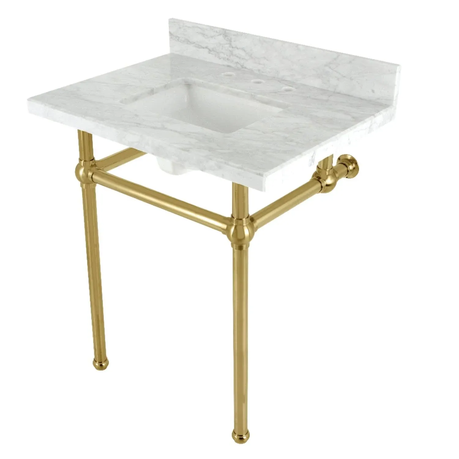 Kingston Brass KVBH3022M8SQ7 30 in. Addington Console Sink with Brass Legs ...