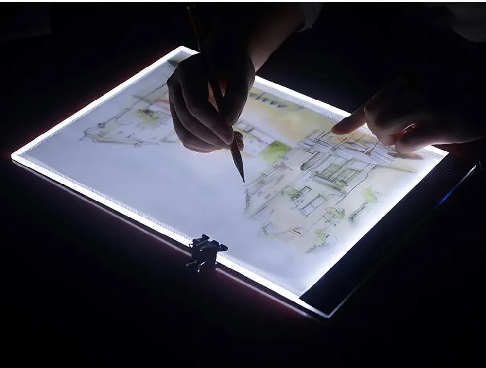 Small A5 Ultra-Thin Portable LED Light Box Tracer w/USB Cable Dimmable Brightness LED Artcraft Tracing Light Box Light Pad for Artists Drawing