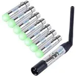 dmx Wireless CHINLY 8pcs 2.4g dmx 512 1 Male Transmitter & 7 Female Receivers Short version for Stage par Party Light