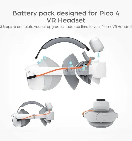 BOBOVR P4 Twin Battery Upgrade Combo Compatible with Pico 4 VR Headset ...