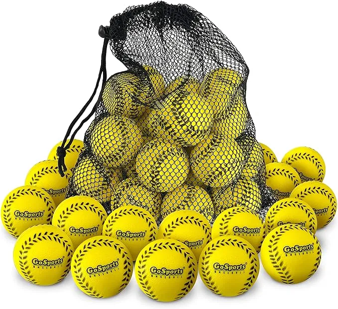 GoSports Mini Foam Baseballs for Pitching Machines and Batting Accuracy Training - 20 or 50 Pack