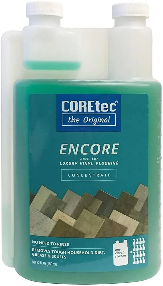 COREtec ENCORE 03Z78 Floor Cleaner Care for Luxury Vinyl Flooring Concentrate 32 oz (Refills 16x)COREtec ENCORE 03Z78 Floor Cleaner Care for Luxury Viny…