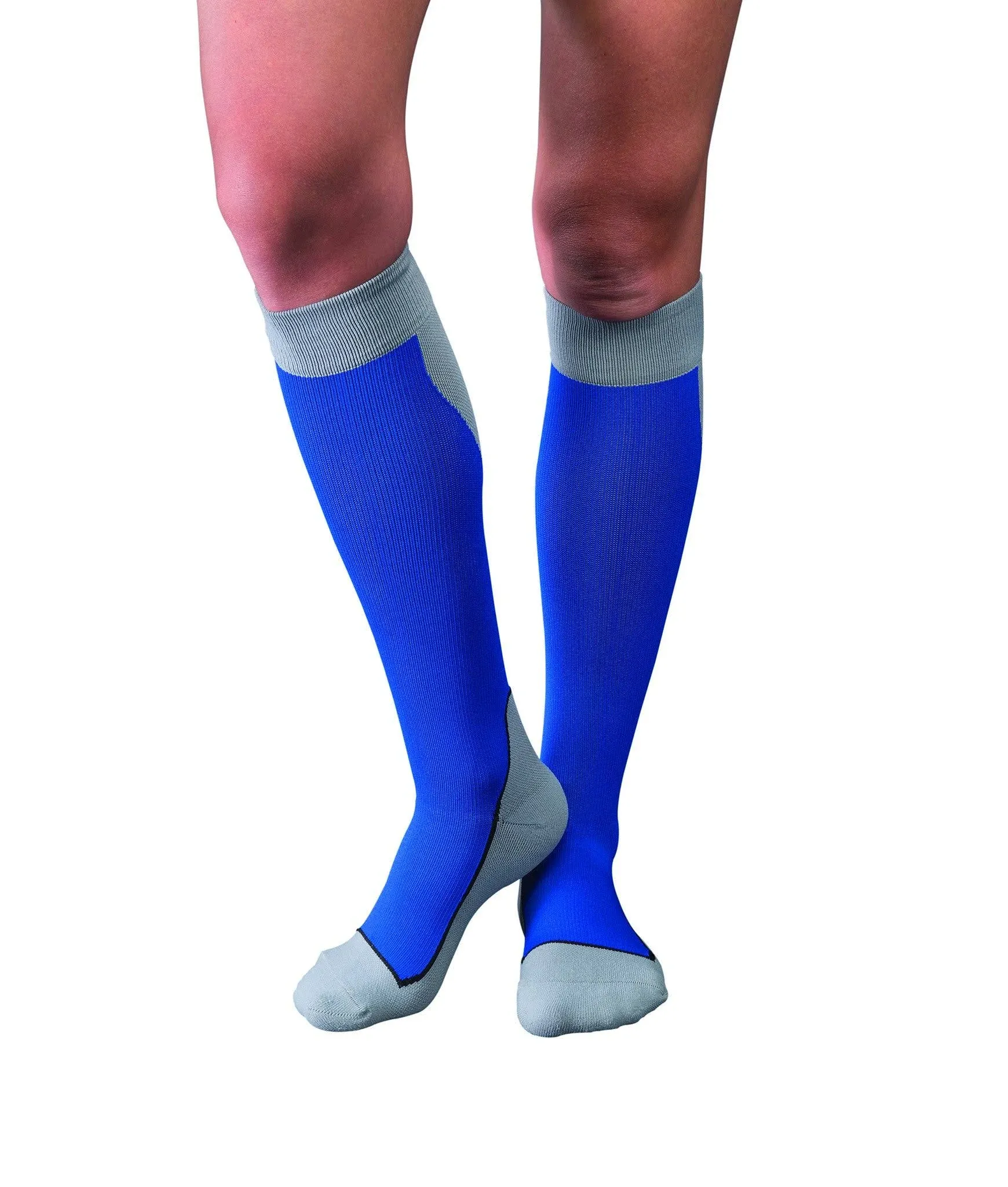 Jobst Sport 20-30 mmHg Knee High Socks / Small / Blue/Gray