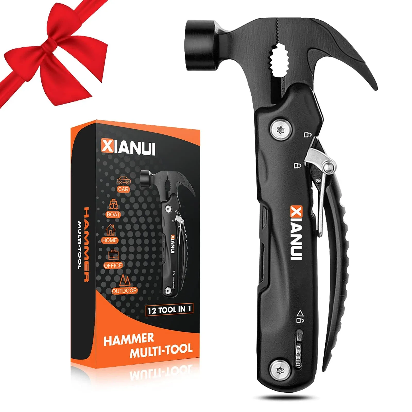 Xianui Gifts for Men Multitool Hammer 12in1 Camping Accessories Survival Gear ...