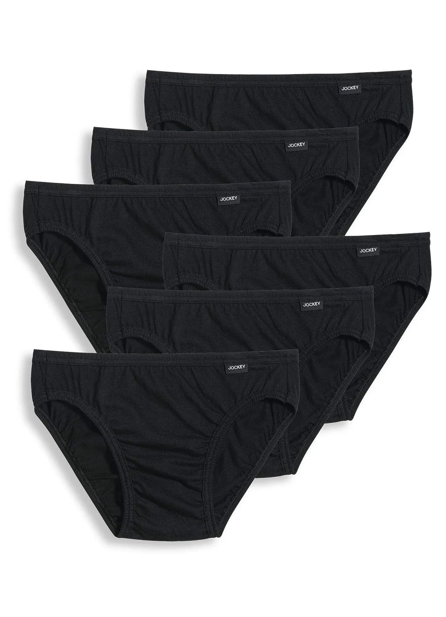 Jockey Men's Elance Bikini - 6 Pack, Size: Large, Black