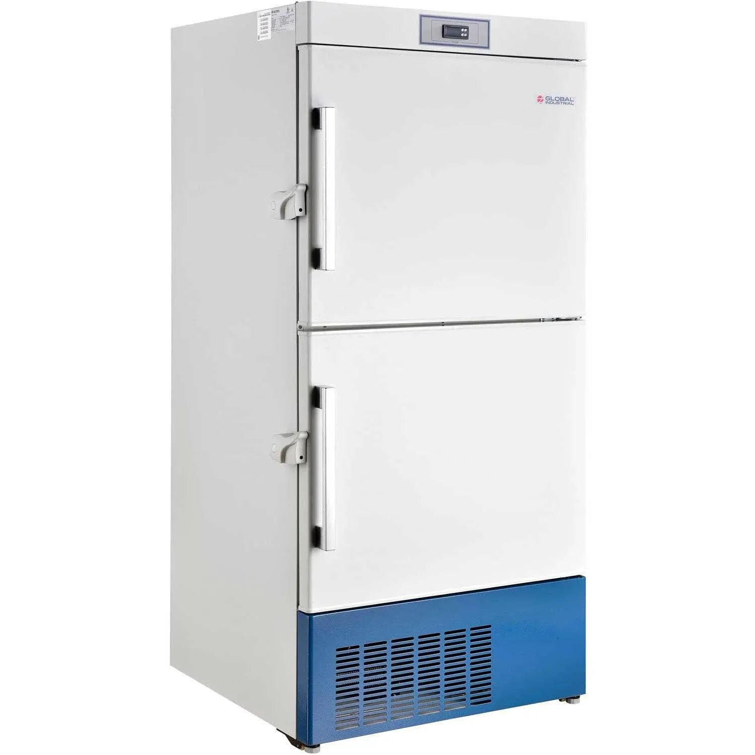 Global Industrial 2453706 Upright Laboratory Freezer, 2 Solid Doors, 17.3 Cu.Ft.