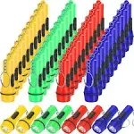 48 Pieces Mini Flashlight Keychain Bulk Assorted Colors Lightweight, Red 