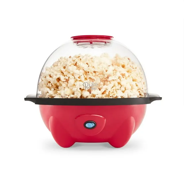 Dash 4.5qt Stirring Electric Popcorn Maker with Lid for Serving Bowl & Convenient Storage, 18 Cups - Cream - New