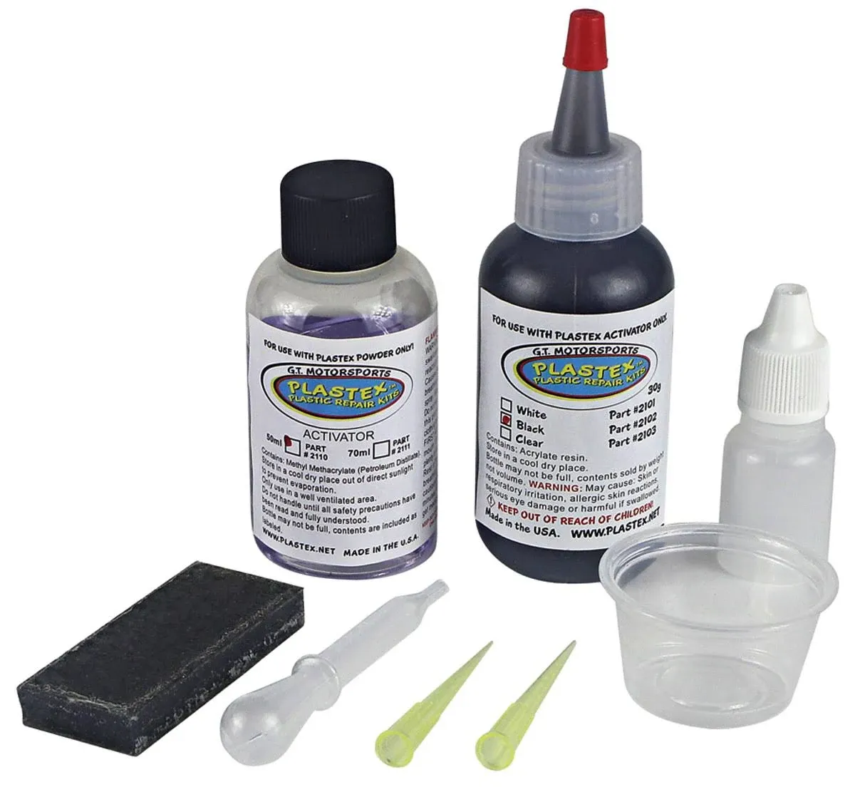 Plastex Plastic Repair Kits - Easily Glue, Repair or Remake Broken Plastic, Fiberglass, Wood & More! (Standard Clear Kit)