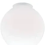 Dysmio Lighting 8-Inch Diameter Handblown Gloss White Glass Globe with 4-Inch ...