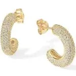 PAVOI 14K Gold Plated 925 Sterling Silver Chunky Hoop Earrings With Cubic Zirconia For Women   Thick, Lightweight, And Fully Studded From Wuhui121212, $19.10 | DHgate.Com