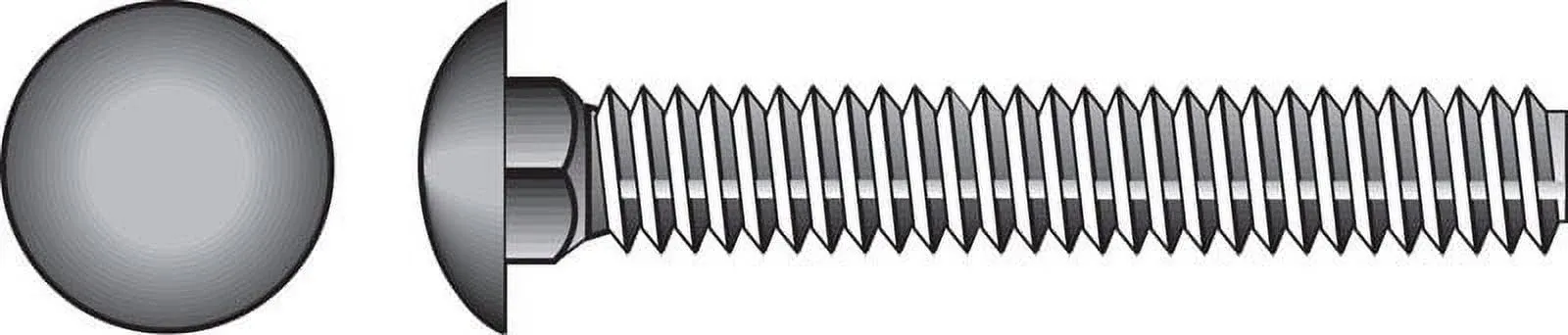 Hillman Group Galvanized Carriage Bolt 1/4” x 1”, 100 Count, Blunt Point, Alloy