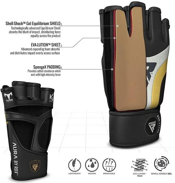 RDX Women's MMA Gloves Grappling Martial Arts Sparring Punching Bag Cage Fighting Maya Hide Leather Mitts Combat TrainingRDX Women's MMA Gloves Grappling Martial Arts Sparring Punching Bag Cage Fighting Maya Hide Leather Mitts Combat Training