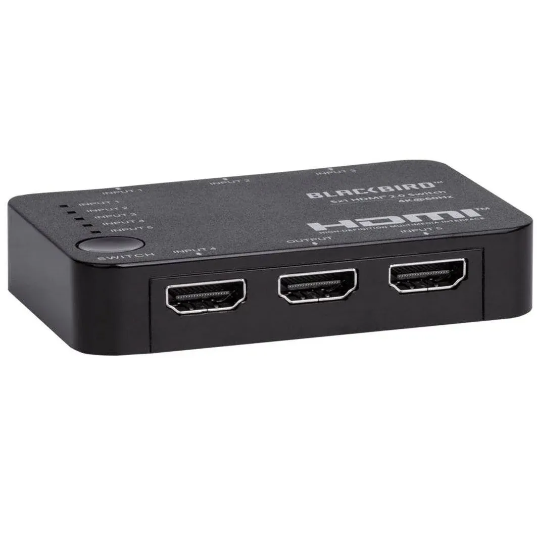 Monoprice Blackbird 4K 5x1 HDMI 2.0 Switch, Hdr, 18G, HDCP 2.2, 4K@60Hz