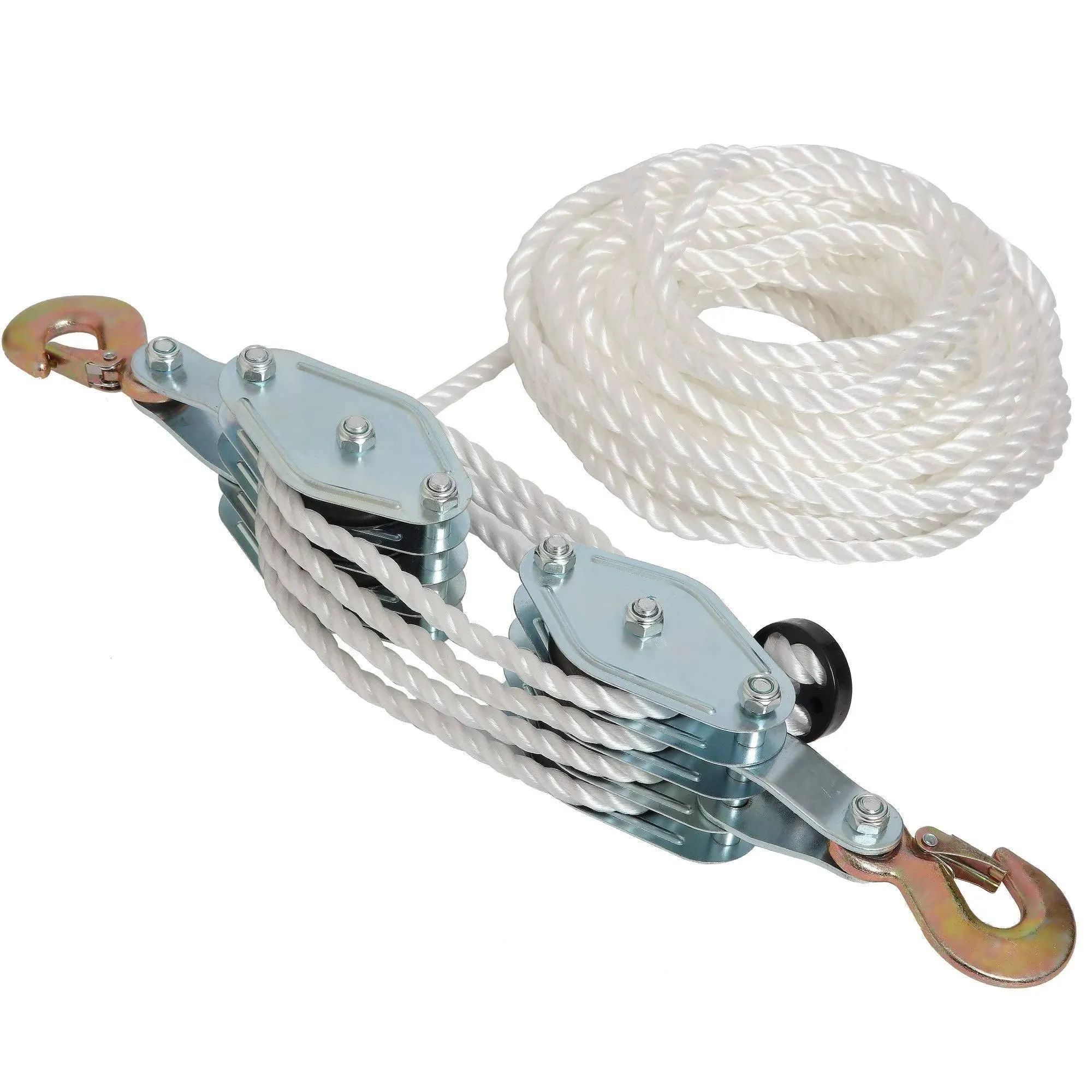 4000lb 2 Ton 65 Feet of 38 - Poly Rope Hoist Pulley Block - 71 Lift