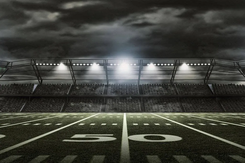 American Football Stadium Rendering 50 Yard Line Poster 24x36