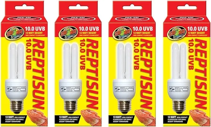 Zoo Med ReptiSun 10.0 UVB Mini Compact Fluorescent 13 Watt (4 Pack)