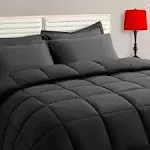 TAIMIT King Size Comforter Set - 7 Pieces, Bed in a Bag Bedding Sets with All Season Soft Quilted Warm Fluffy Reversible Comforter,Flat Sheet,Fitted Sheet,2 Pillow Shams,2 Pillowcases,Dark Grey