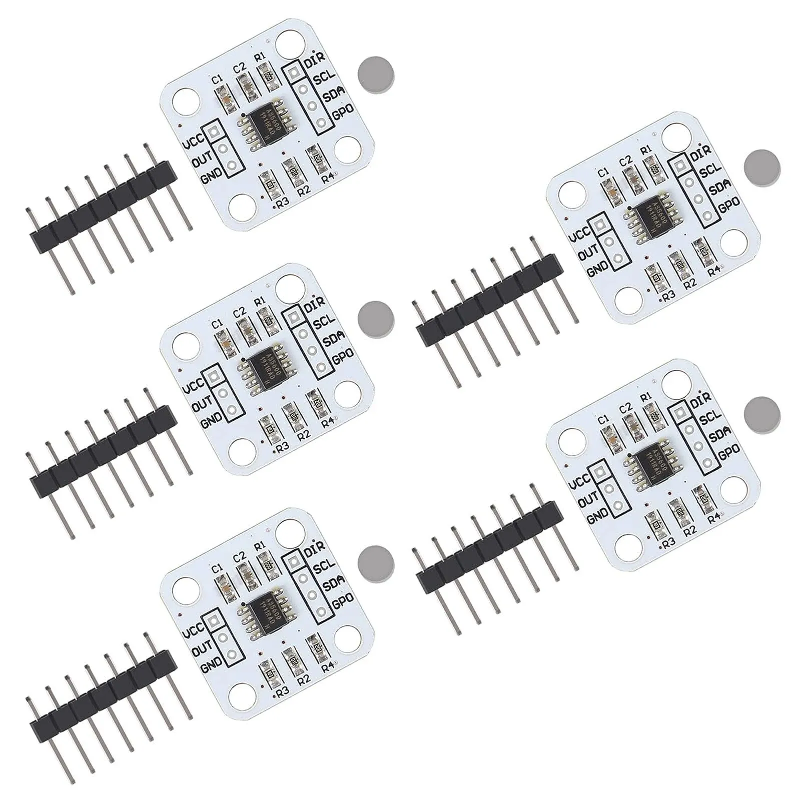 5pcs AS5600 Magnetic Encoder Magnetic Induction Angle Measurement Sensor Module 12bit high Precision