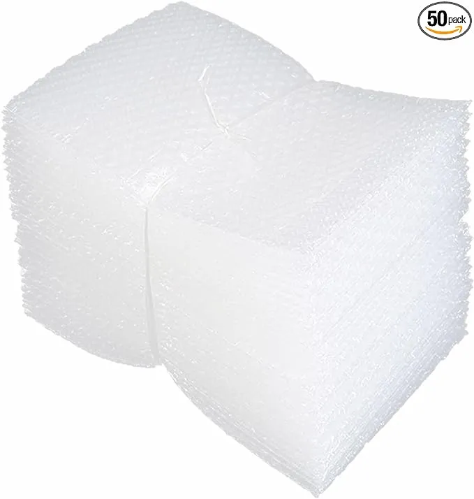 High-PQ 50 Pcs Bubble Pouch Wraps, 6''x8'' Clear Bubble Out Bags for Packing, Double Walled Cushioning Bags for Shipping, Storage and Moving