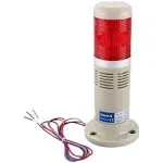 Baomain Alarm Warning Continuous Light 110V AC Industrial Buzzer Red LED Signal Tower Lamp