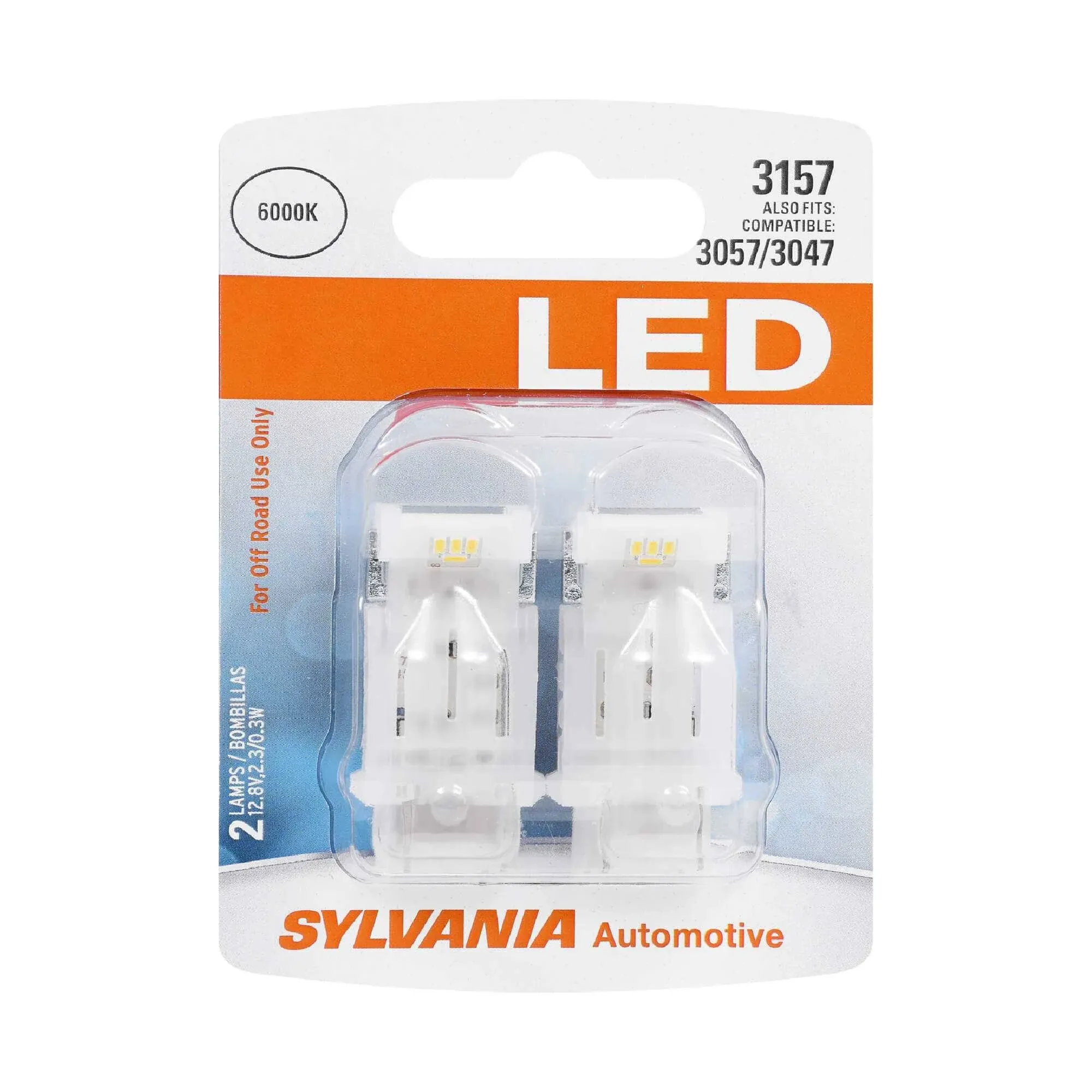 Sylvania LED Light 3157 White 6000K Two Bulbs Rear Turn Signal Parking Replace