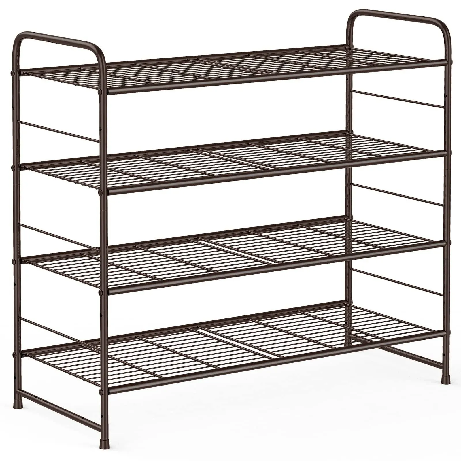 The Auledio 4-Tier Shoe Rack, Stackable And Adjustable Multi-Function, Bronze