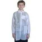 Disposable Lab Coats, White, Child Extra Small, 10 Pack